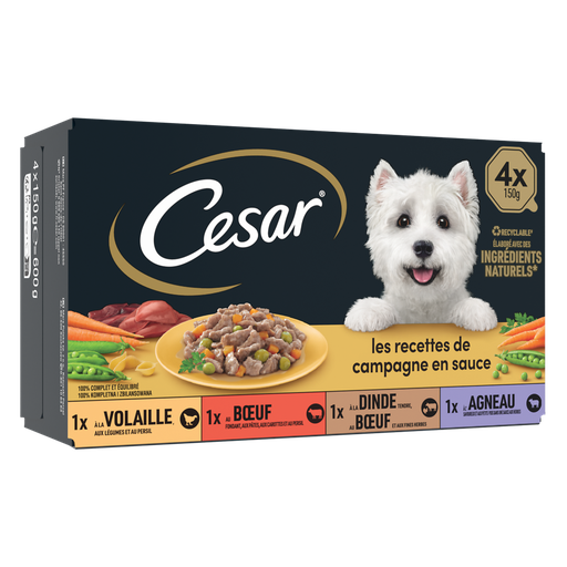 [3065890135093] CESAR Wet Dog Food Adult Country Recipes 4x150g