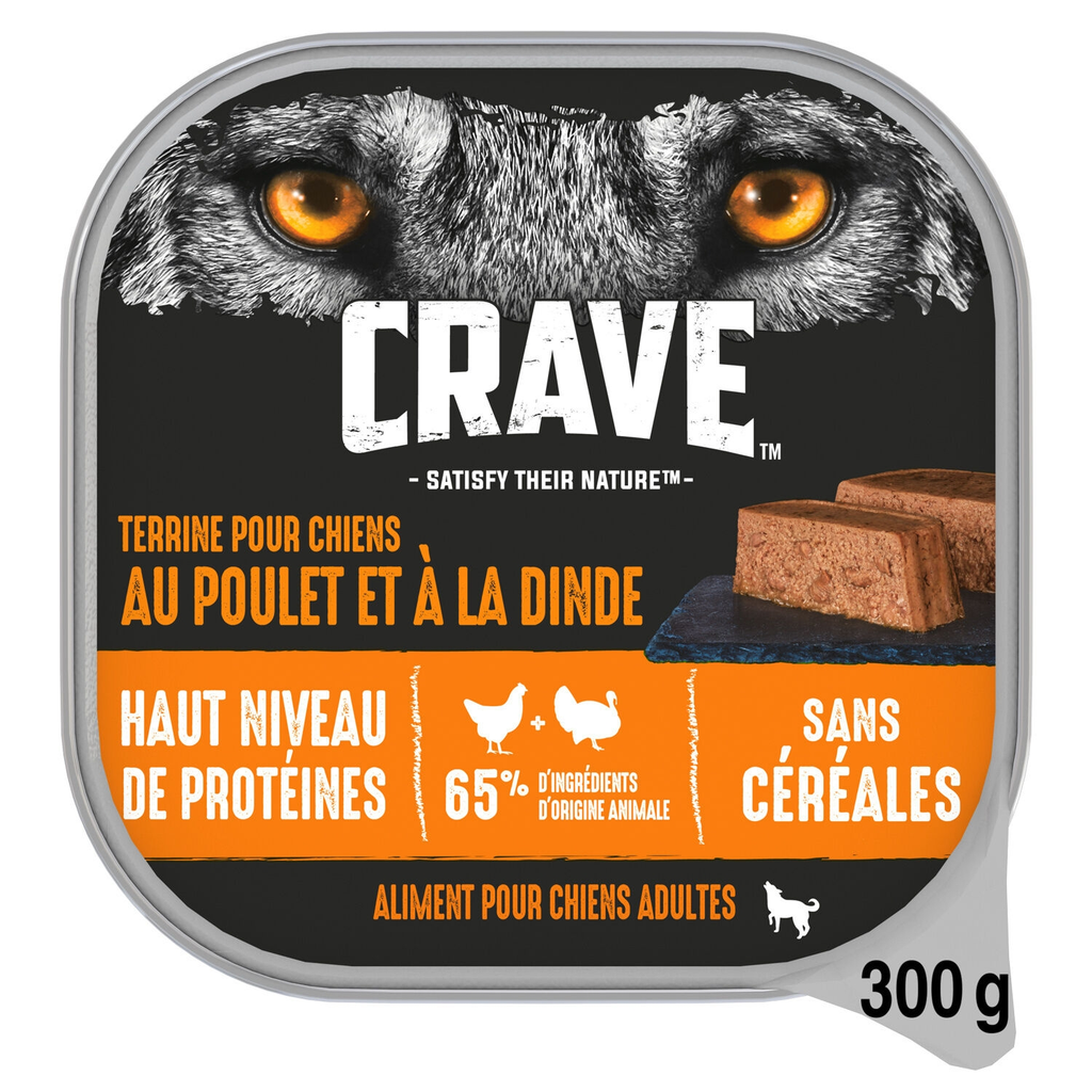 CRAVE Chicken and Turkey Grain-Free Dog Terrine 300 g