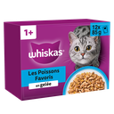 WHISKAS Pâtée Pour Chat Adulte Les Poissons Favoris En Gelée 12x85g