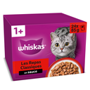 WHISKAS Comida Húmeda para Gato Adulto Les Repas Classiques Pollo Cordero Ternera Ave 24x85g