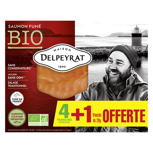 [3067163625751] DELPEYRAT Organic Smoked Salmon 140 g
