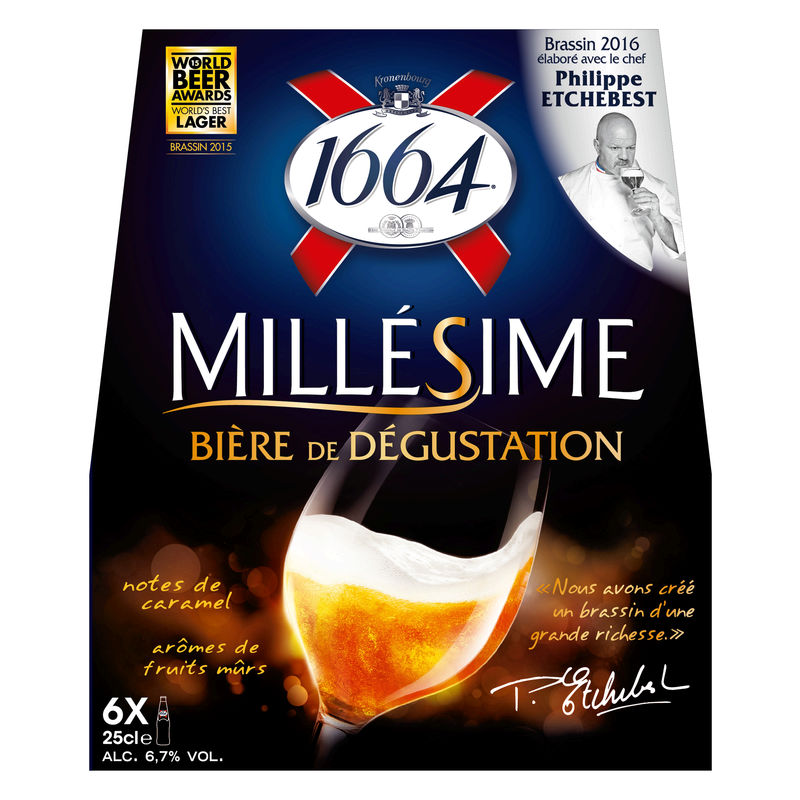 1664 Bière Blonde Millésime : Le Pack De 6 Bouteilles 25Cl