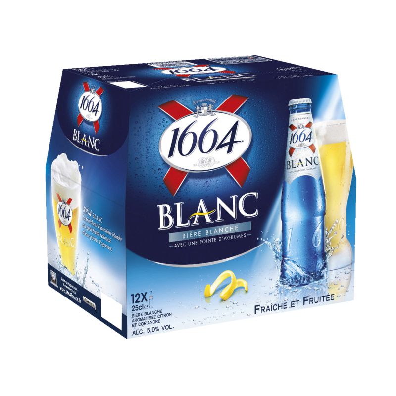 [3080216036182] 1664 Bière Blanche : Le Pack De 12 Bouteilles 25Cl