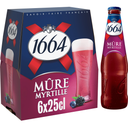 1664 Bière Blanche Aromatisée Mûre Myrtille 4,5% Pack Bouteilles 6X25Cl