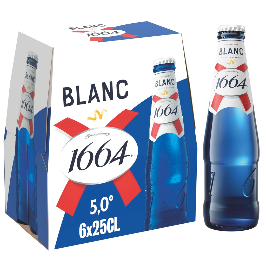 1664 Bière Blanche Blanc : Le Pack De 6 Bouteilles 25Cl