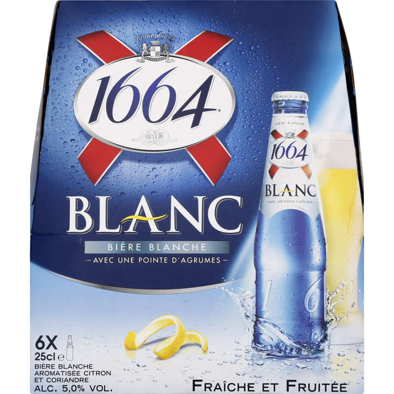 1664 Bière Blanche Blanc : Le Pack De 6 Bouteilles 25Cl