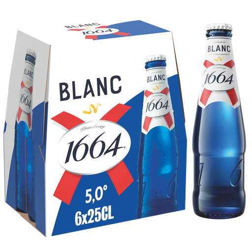 [3080216048291] 1664 Blanc Cerveja branca com aroma a citrinos 6 x 25 cl