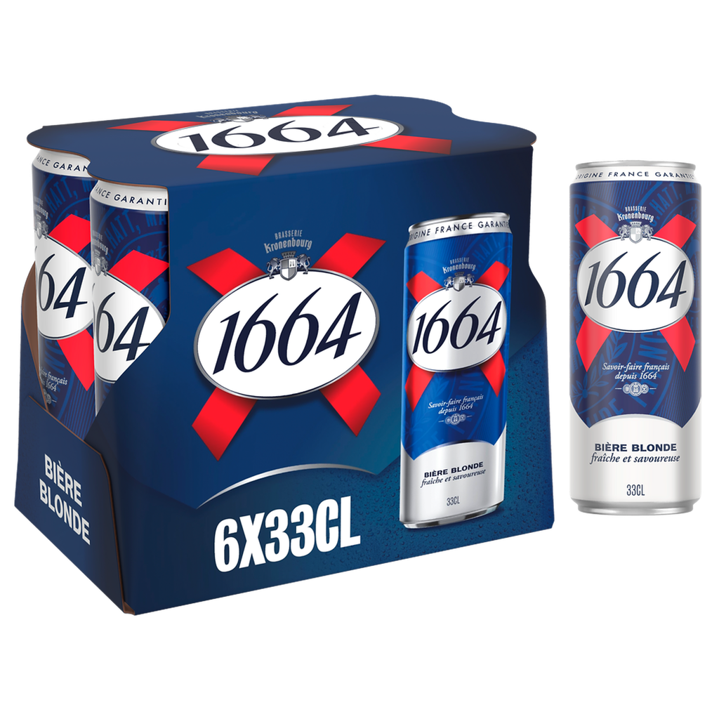 1664 Bière Blonde 5.5° Boîtes 6X33Cl