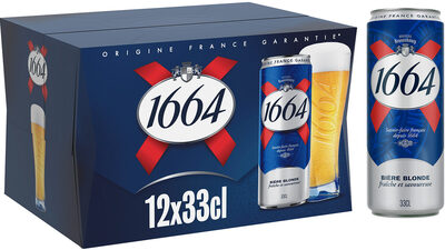 1664 Bière Blonde Premium : Le Pack De 12 Canettes Slim 33Cl