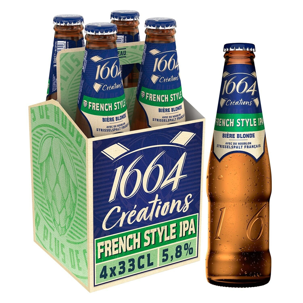 1664 Cerveja Ipa Créations French Style IPA 5.8° 4 garrafas de 33 cl