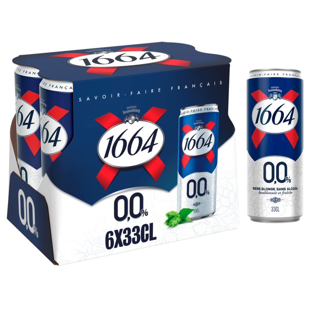 1664 Bière blonde sans alcool 0,0° 6 x 33 cl