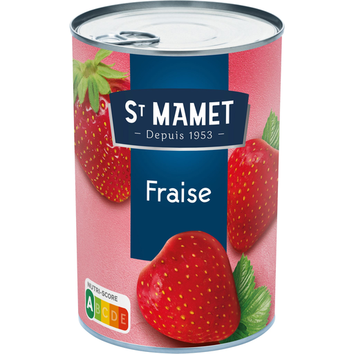 [3080920100551] SAINT MAMET Fraises au sirop sans conservateurs 0.145 kg