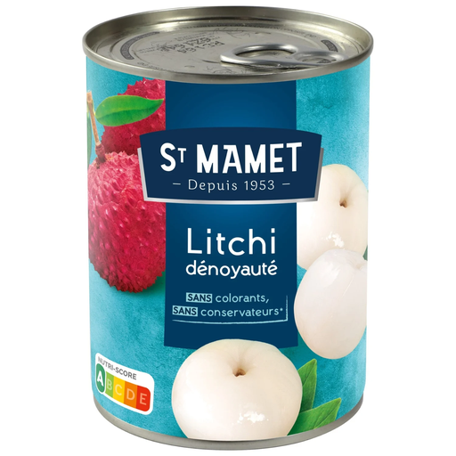[3080920101220] SAINT MAMET Litchis dénoyautés au sirop 250 g