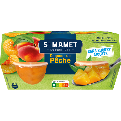 [3080920982591] SAINT MAMET Plaisir de Fruits Melocotón 4 tarros de 113 g