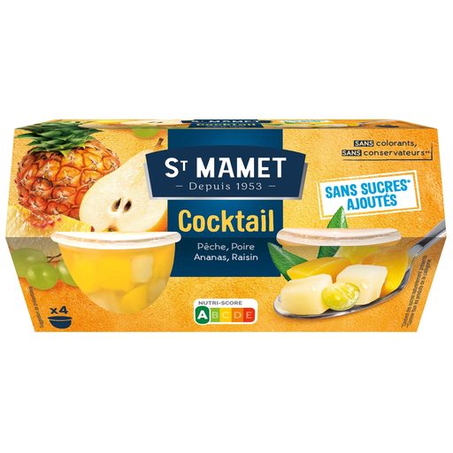 [3080920992156] SAINT MAMET Cóctel de 4 frutas sin azúcares añadidos 4x113g