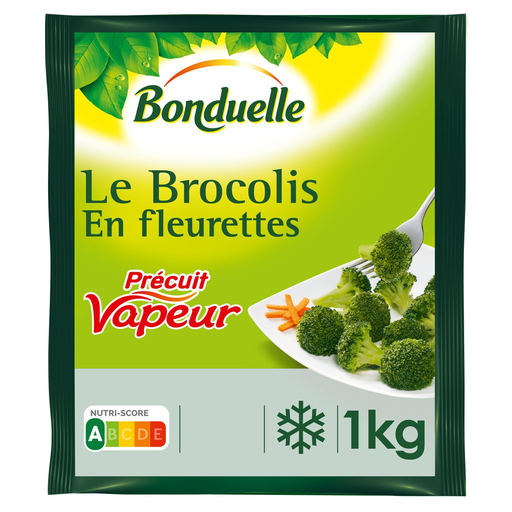 [3083681012408] BONDUELLE Brócolos em floretes pré-cozidos a vapor 1 kg