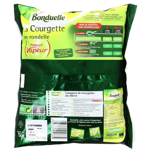 [3083681056679] BONDUELLE Steamed Pre-cooked Zucchini 750 g