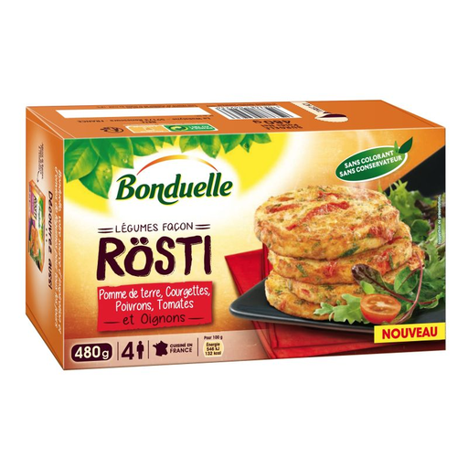 [3083681062243] BONDUELLE Rosti Pimentos Tomate Batata 480 g