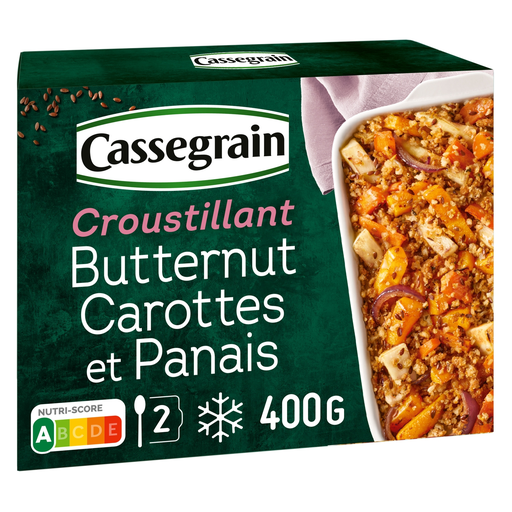 [3083681140910] CASSEGRAIN Butternut carottes et panais croustillant aux graines de lin 400 g