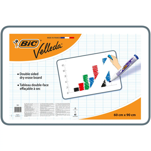 [3086120007010] BIC VELLEDA Pizarra Doble Cara Borrado en Seco 60 x 90cm