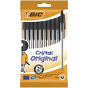 BIC Cristal Original ballpoint pens medium point black, pack of 10 pens
