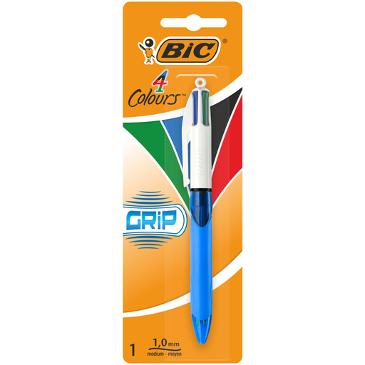[3086123214675] BIC Caneta esferográfica 4 cores retrátil ponta média GRIP, 1 unidade