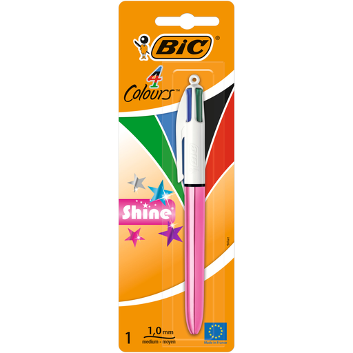 [3086123307513] BIC Esferográfica retrátil Shine 4 cores, 1 unidade