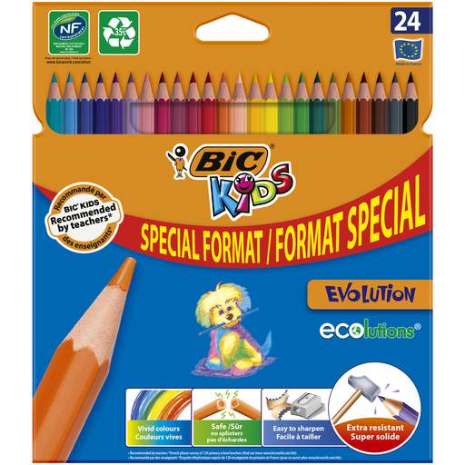 [3086123329287] BIC Kids Evolution ECOlutions Colouring Pencils x24