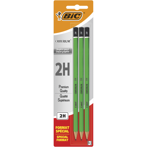 [3086123360648] BIC Lápis de Grafite Criterium 550 2H, pack de 3