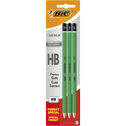 [3086123360679] BIC Criterium 550 Graphite Pencil HB, pack of 3