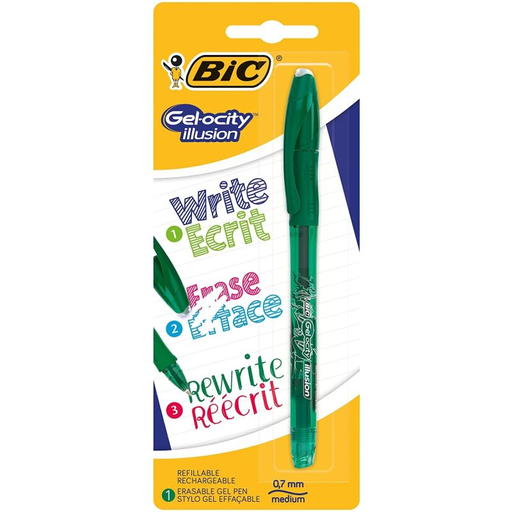 [3086123460263] BIC Stylo Roller Gel Gelocity Illusion Vert X1