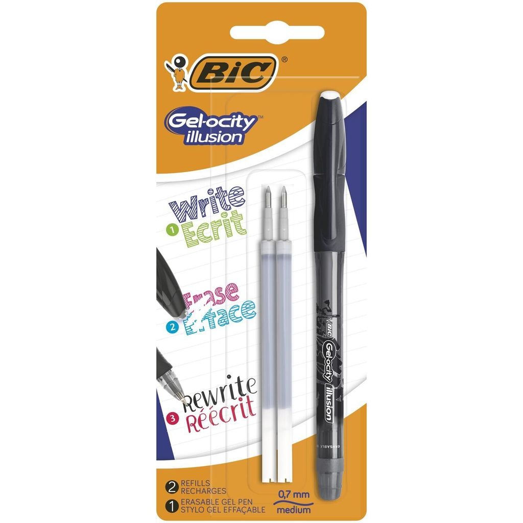 BIC Erasable Roller Gel-ocity Illusion Black + 2 Refills