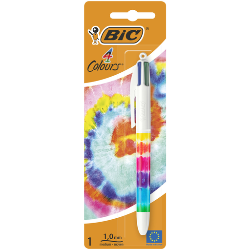 [3086123538931] BIC 4 Colours Decor Tie & Dye Ballpoint Pen Medium Point 1.0mm