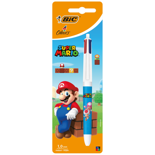 [3086123595231] BIC 4-Color Retractable Ballpoint Pen Super Mario assorted colors