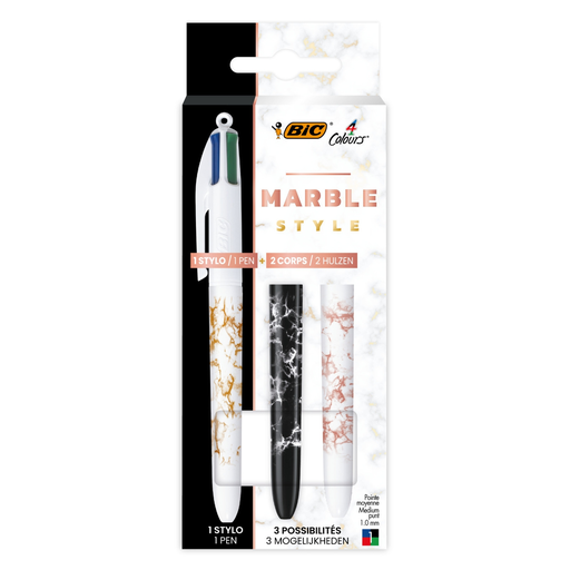 [3086123650183] BIC 4 Colours Customize Me Travel Ballpoint Pen, pack of 3