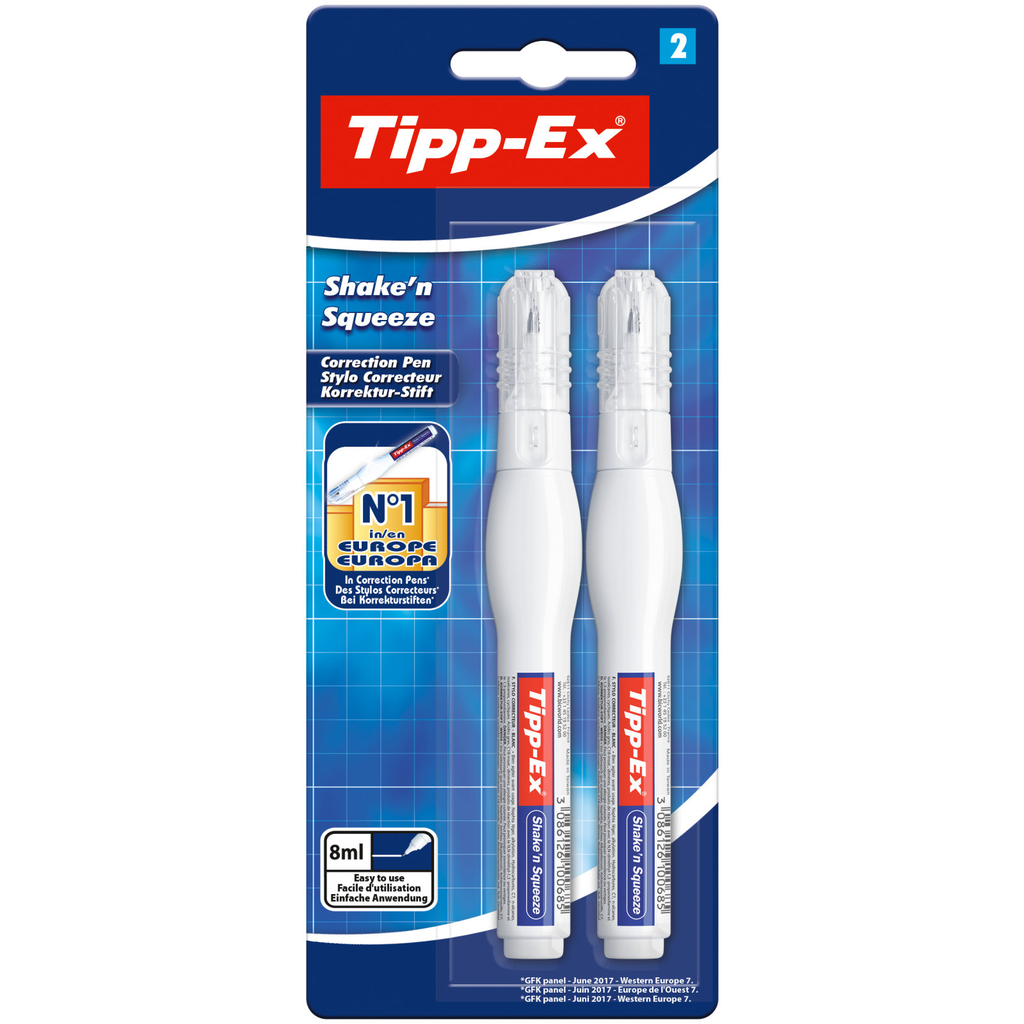 BIC TIPP-EX Shake N'Squeeze Correction Pen x2 8 ml