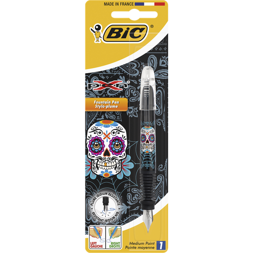 [3086126723419] BIC Stylo plume à pointe résistante Xpen Skull le stylo plume