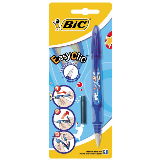 [3086126733074] BIC Stylo Plume Easyclic Blue