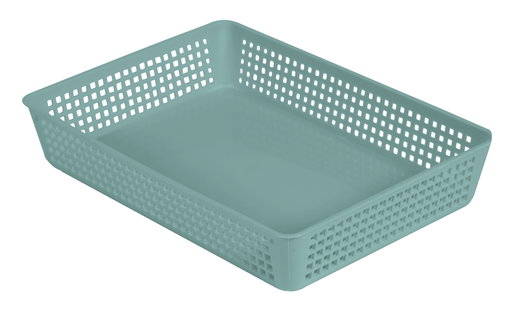 [3086960263300] EDA Bac de rangement vert eucalyptus 28.5 x 20.5 x 5 cm