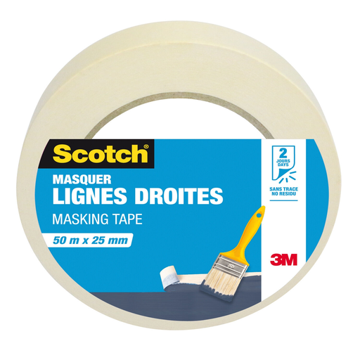 [3104739161357] SCOTCH Ruban de masquage lignes droites 50m x 25mm