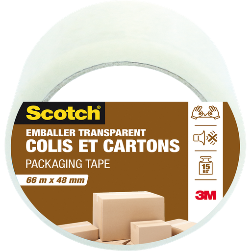 [3104739161562] SCOTCH Fita adesiva transparente para encomendas e caixas 66m x 48mm