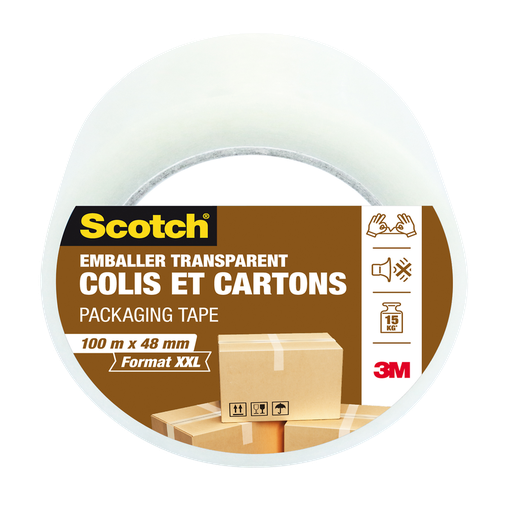 [3104739161579] SCOTCH Ruban adhésif transparent pour colis et cartons 100m x 48mm