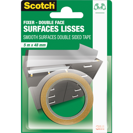 [3104739161616] SCOTCH Fita adesiva de dupla face para superfícies lisas 5m x 48mm