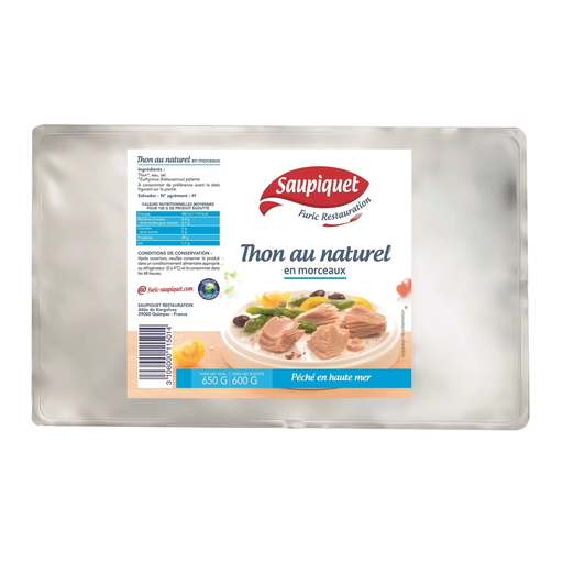 [3106000115014] SAUPIQUET Natural Tuna chunks 600 g