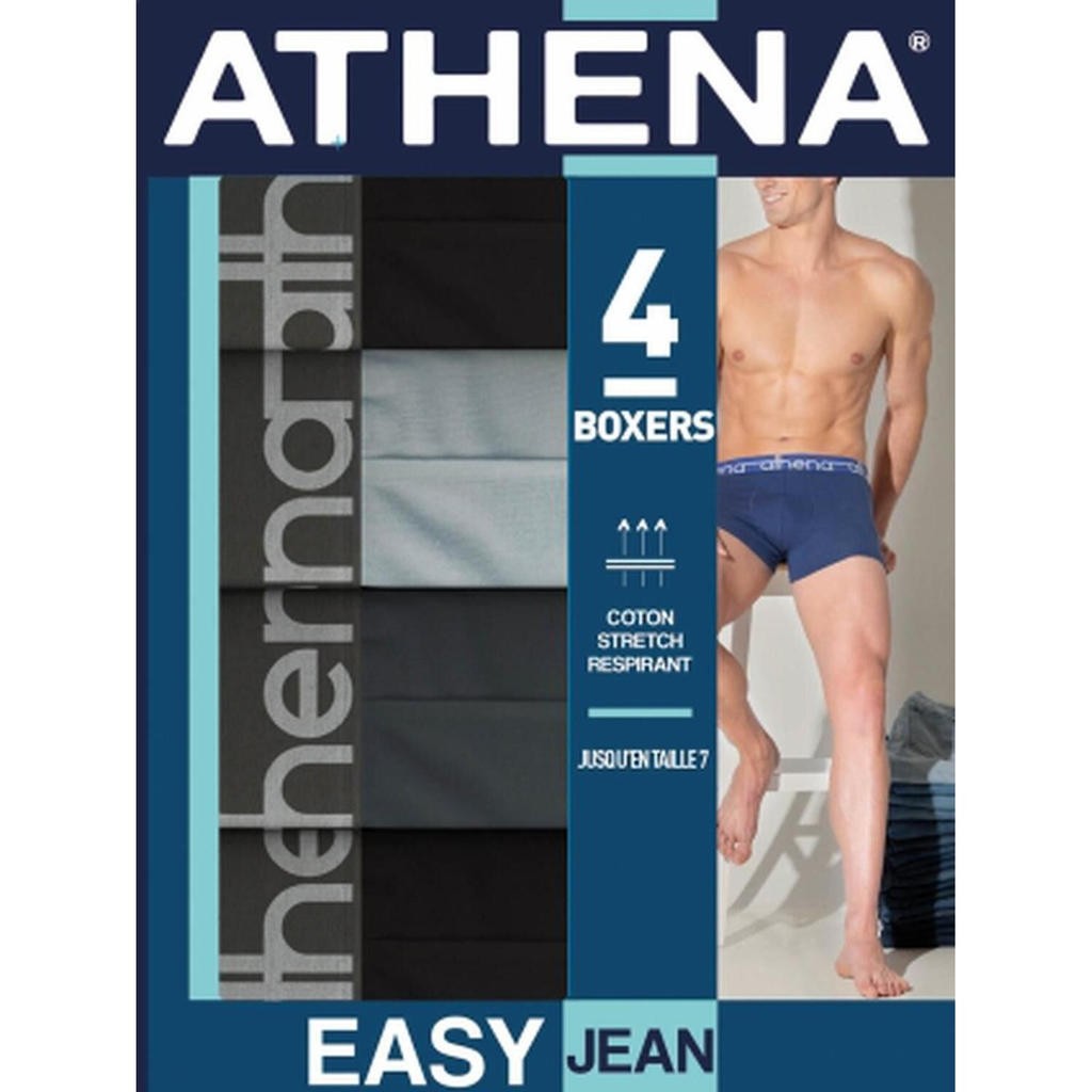 ATHENA Boxer homem preto/cinzento algodão stretch T4 lote de 4