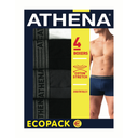 ATHENA Boxer homme noir/gris/blanc coton stretch T4