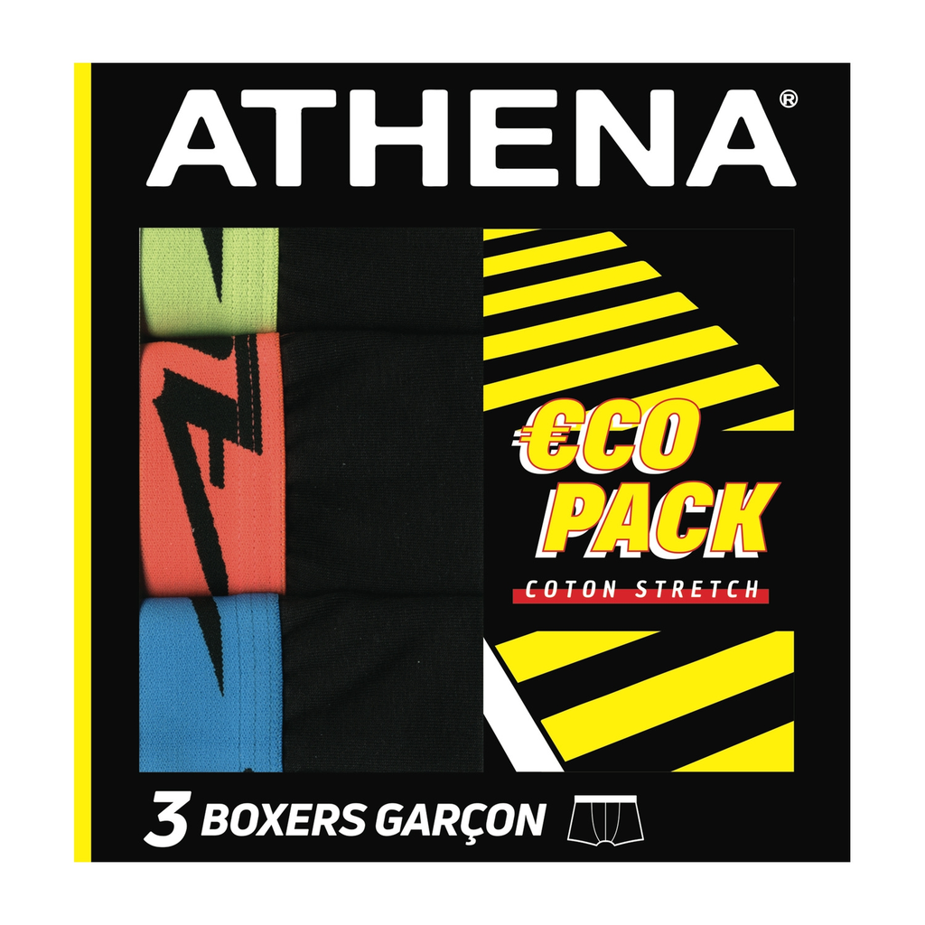 ATHENA 3 boys' boxers Ecopack Trio Choc pack of 3