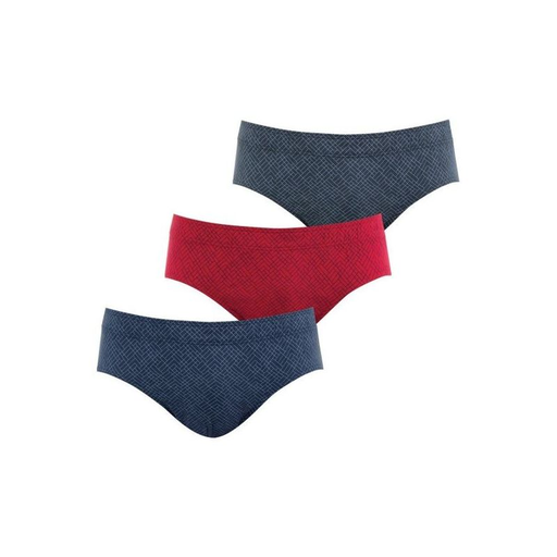 [3106439476861] EMINENCE Men's Low-Rise Briefs Navy/Red/Anthracite Pattern T6