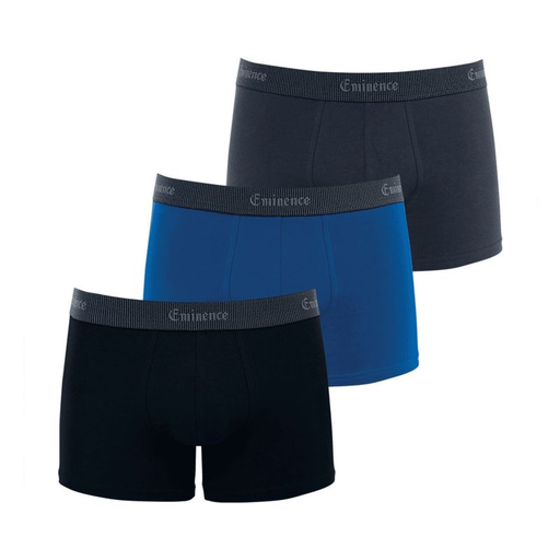 [3106439558574] EMINENCE 3 Boxers Homem Seleção Preto/Azul/Antracite T7