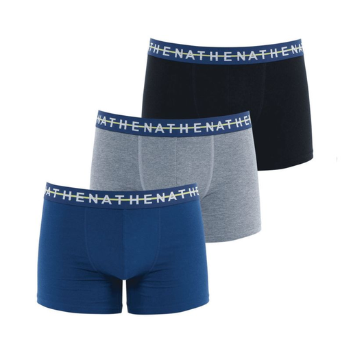 [3106439562977] ATHENA 3 Men's Boxers Easy Style Indigo/Black/Grey T7